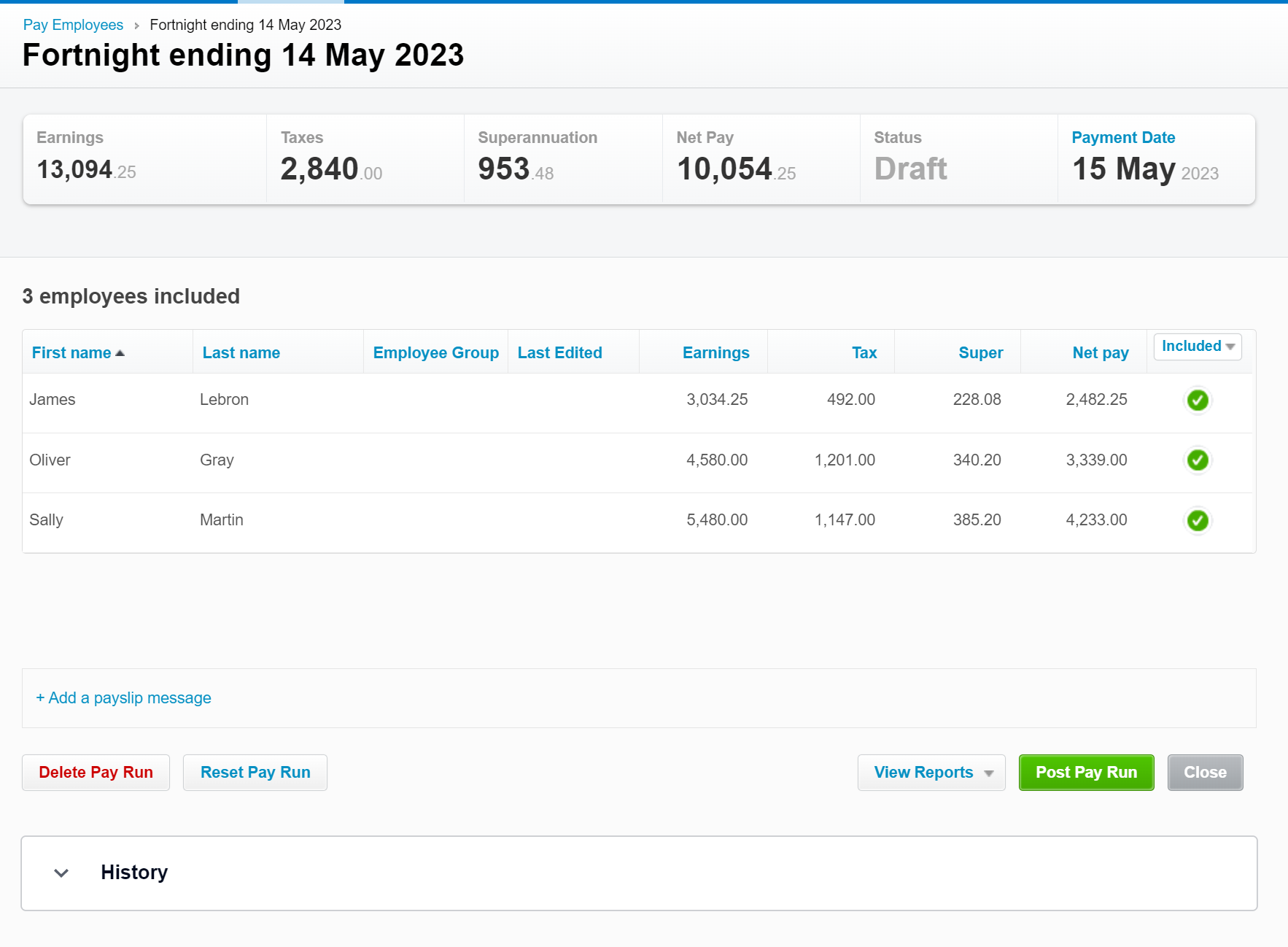 Prepare Xero Timesheets for Employees 2