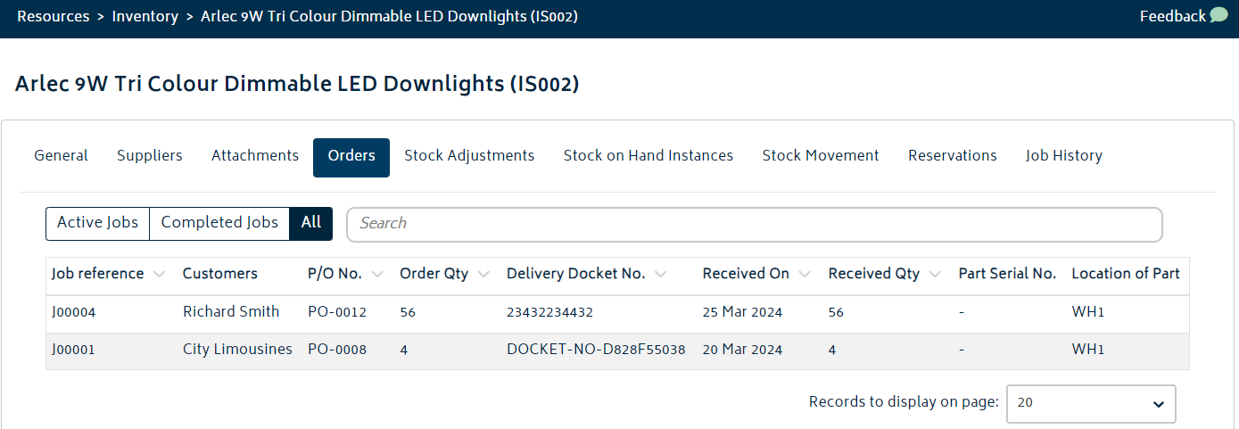 inventory orders