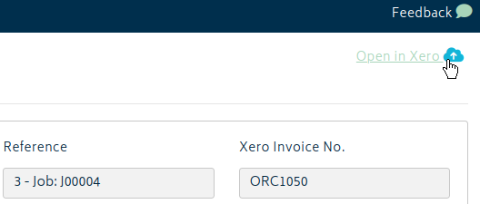 invoice open in xero