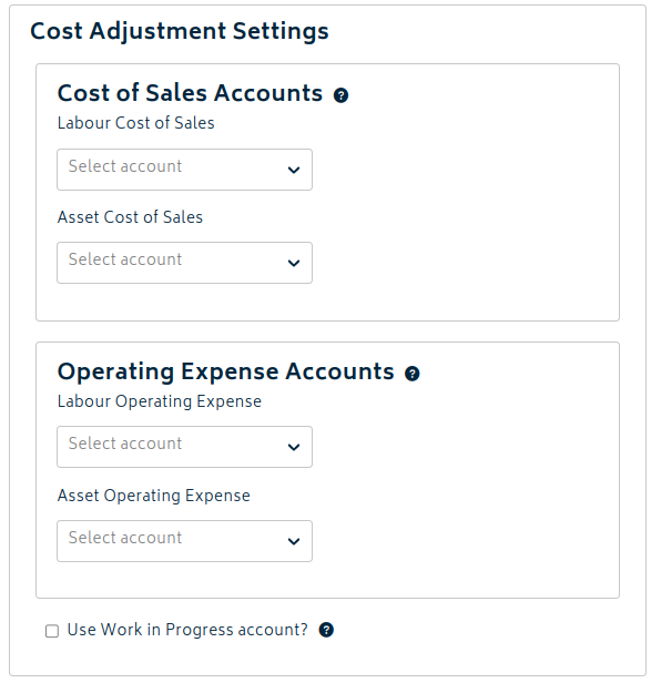 settings cogs newly selected