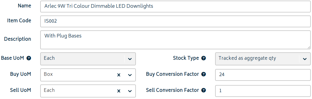 add ons multi uom example