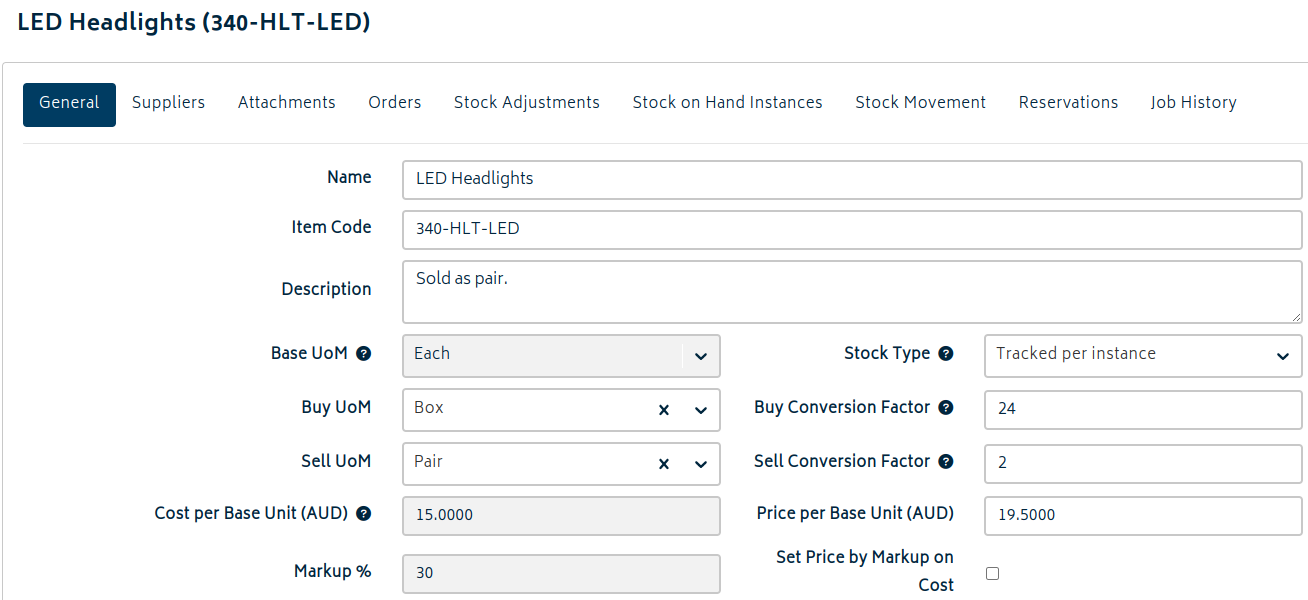 add ons multi uom inventory item