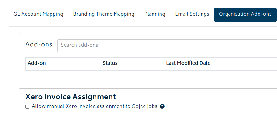 add ons invoice checkbox
