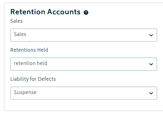add ons retentions gl accounts