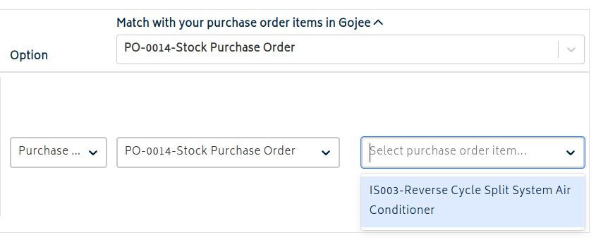 supplier bill reconcile po item