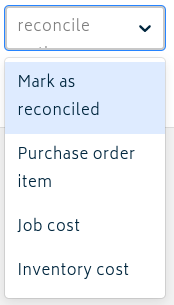 supplier bill reconcile options 5.12
