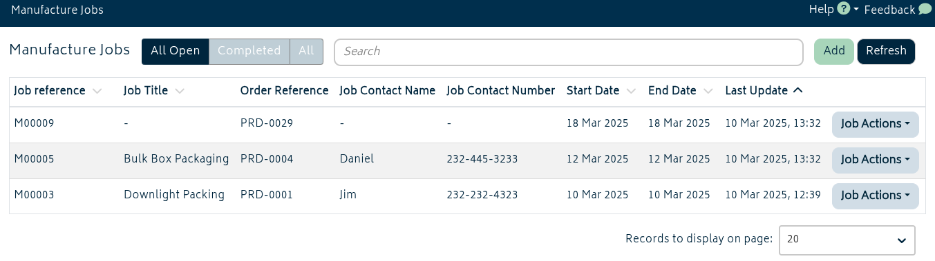 add ons manufacturing jobs list