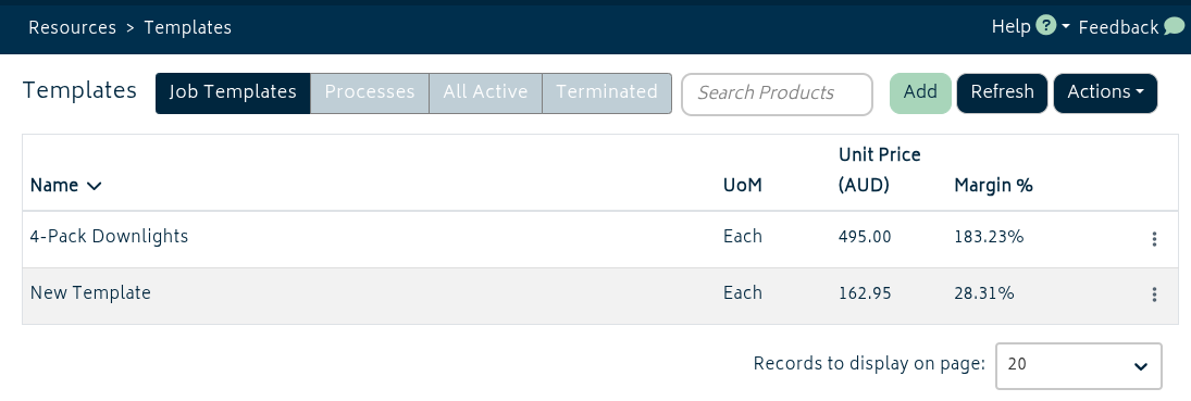 add ons manufacturing template list