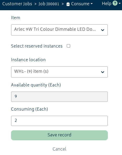 navigation record consumables save record mobile 6.6