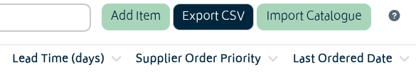 contacts supplier catalogue import export buttons