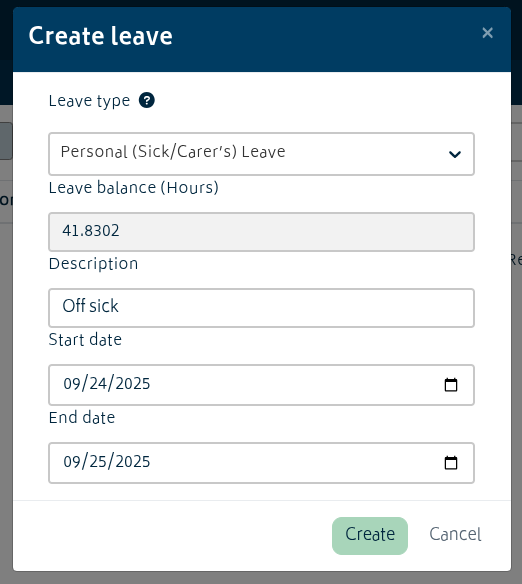 hr leave create