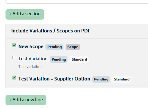 addons docmosis variations