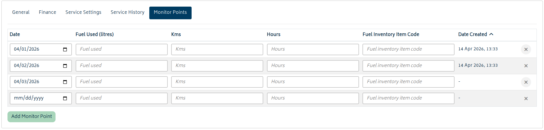 assets monitor points