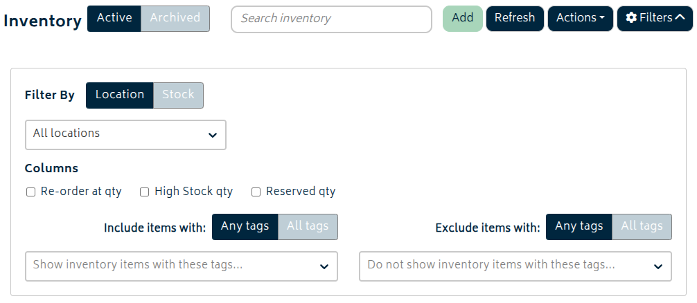 inventory filter location 6.19