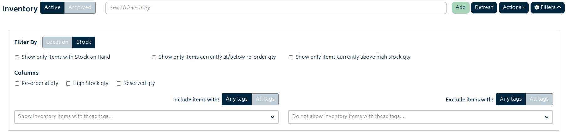 inventory filter quantity 6.19