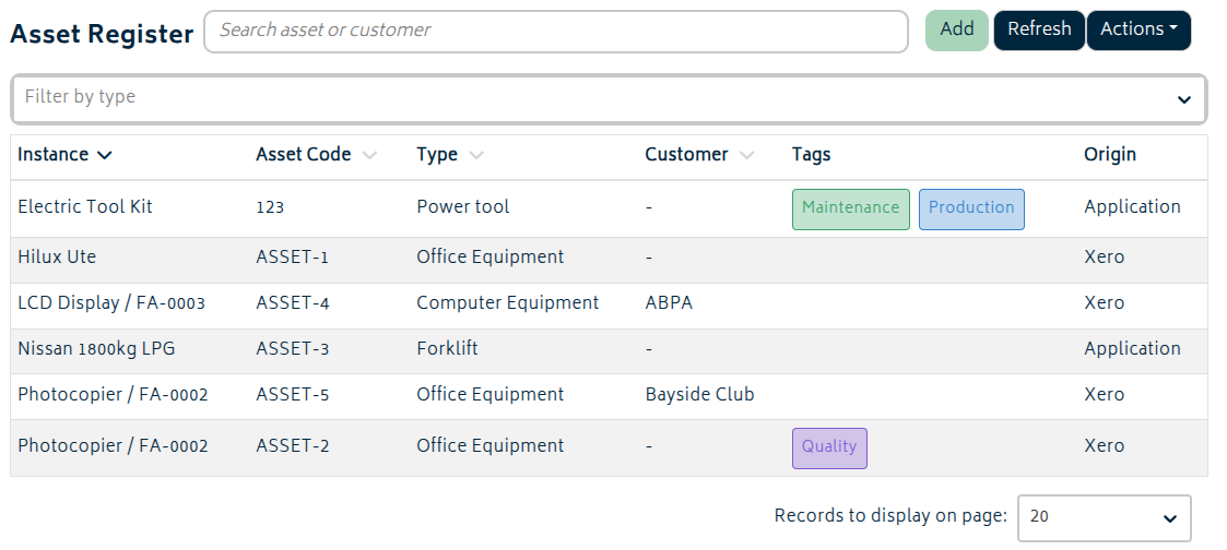 assets asset register
